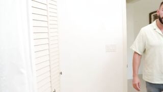 Catching ebony masseuse masturbating in the shower