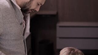 Naughty blonde Lilly Bell seduces client and gets fucked after