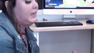 Chubby babe Tattiana titty fucking hard cock before sucking