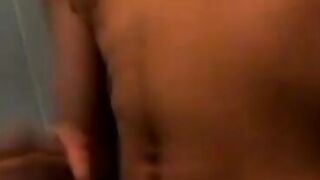 Handsome deviant masturbating passionately in bath