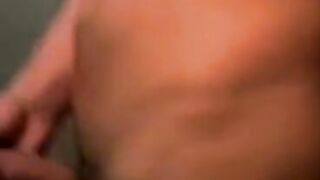 Handsome deviant masturbating passionately in bath