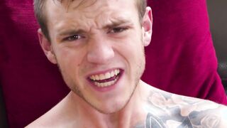 Handsome jock teasing with his body and gets barebacked