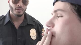 Jock blows BBC before interracial fuck ends with creampie