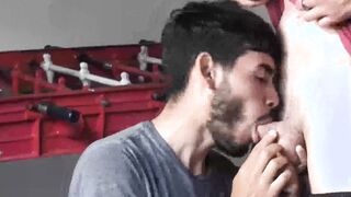 Straight Latino guys first time bareback foursome drilling