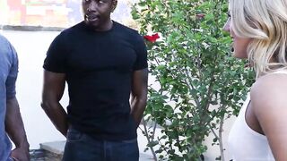 Hot Blonde Candice Dare Sucks Two Big Black Cocks