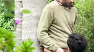 Bearded dude fucks straight Latino twink raw from behind