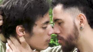 Bearded dude fucks straight Latino twink raw from behind
