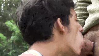 Bearded dude fucks straight Latino twink raw from behind