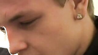 Tomy cant help rubbing his throbbing cock while smoking