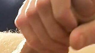 Tomy cant help rubbing his throbbing cock while smoking