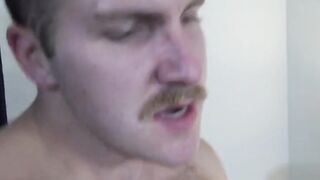 Female to male gives sensual caress before he is bored pup