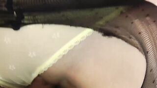 Classy brunette taking rock hard cock POV and doggystyle
