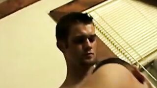 Bottom homo gives blowjobs to two guys and receives ass fuck