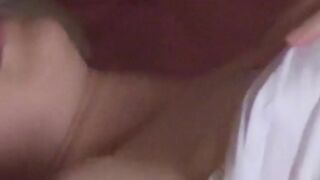 Asian teen wakes up to tease hard in masturbation solo