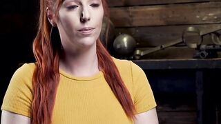 Huge tits redhead slave ass flogged in bondage