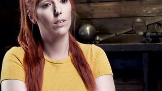 Huge tits redhead slave ass flogged in bondage