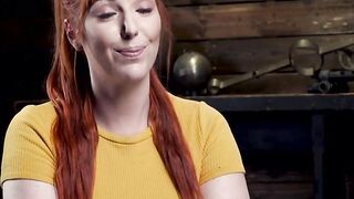 Huge tits redhead slave ass flogged in bondage