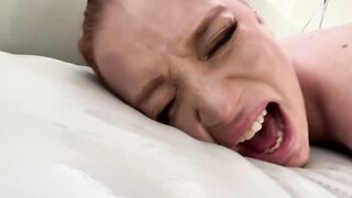 Oiled ass redhead big cock fucked by big cock POV