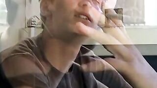 Shane Allen self pleasing his huge dick in smoke filled room