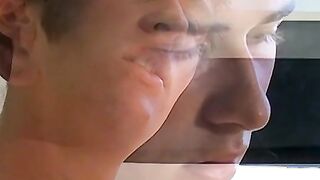 Shane Allen self pleasing his huge dick in smoke filled room