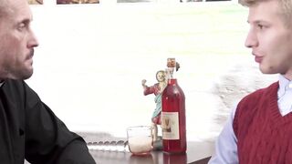 Cleric utilizes sex toys on dainty Catholic and pounds him crude