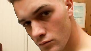 Twink amateur Bryce Corbin cums in his undies while jerking