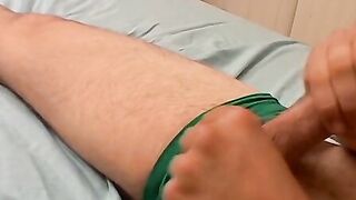 Twink amateur Bryce Corbin cums in his undies while jerking