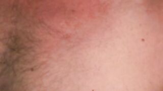 Mature stud pulls on his throbbing shaft while laying down
