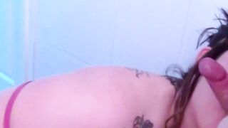 Busty chick Tattiana titty fucking cock before sucking on it