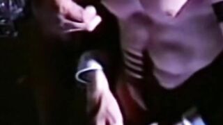 Accommodating stud gets penis massage in retro trio