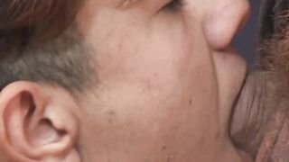 Submissive young homo takes loads of cum after raw fucking