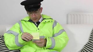 Hot British mature in uniform riding hard dick after blowjob