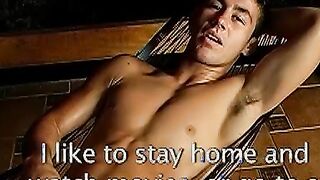 Thick and rock hard cock Latino jerks off in kinky solo act