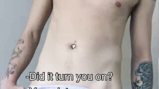 Tattooed Latino POV deepthroats big cock before bareback