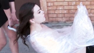 Bound slut deep throat and anal public fucked
