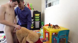 Young man moans as his daddy is banging his ass raw