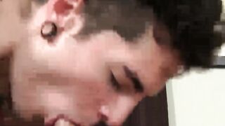 Deepthroat and cumshot action with a young jock and gay guy