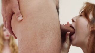Redhead Mormon angel gets rebuffed by sucking pulsating dick
