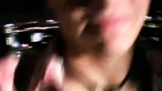 Good looking young man strokes his dick on the balcony solo