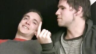 Short haired babe fucking with two handsome amateurs