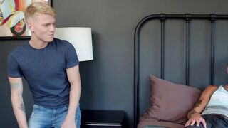 Young athletic jock barebacked deeply by blond homo