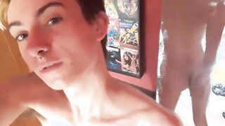 FTM homosexual with a tiny dick playing around solo