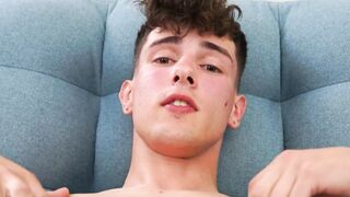 Sexy twink Junior Jameson performs hot solo masturbation