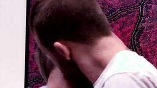 Hung twink top Jack Bailey cums inside ftm Lukes mouth
