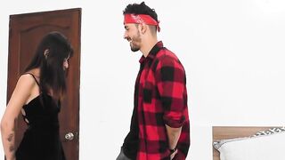Latina room mate craves for big dick before going out