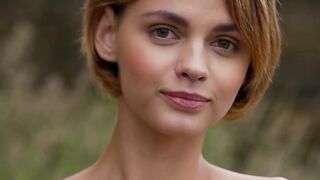 Ariel a cute and sensual babe is teased outside in slow motion