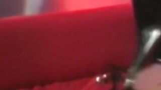 Playing and gagging with a submissive lesbian redhead femdom