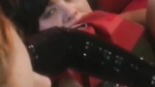 Playing and gagging with a submissive lesbian redhead femdom