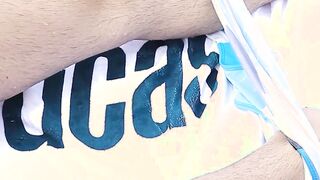 Super hot and hairy Brock afternoon handjob