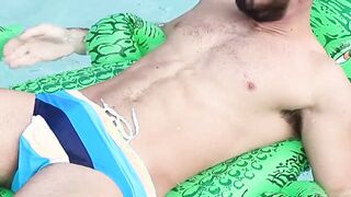Super hot and hairy Brock afternoon handjob